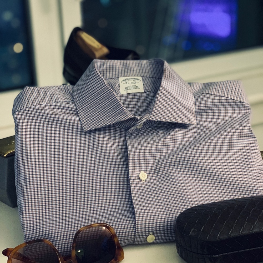 NWOT Brooks Brothers blue and red check shirt